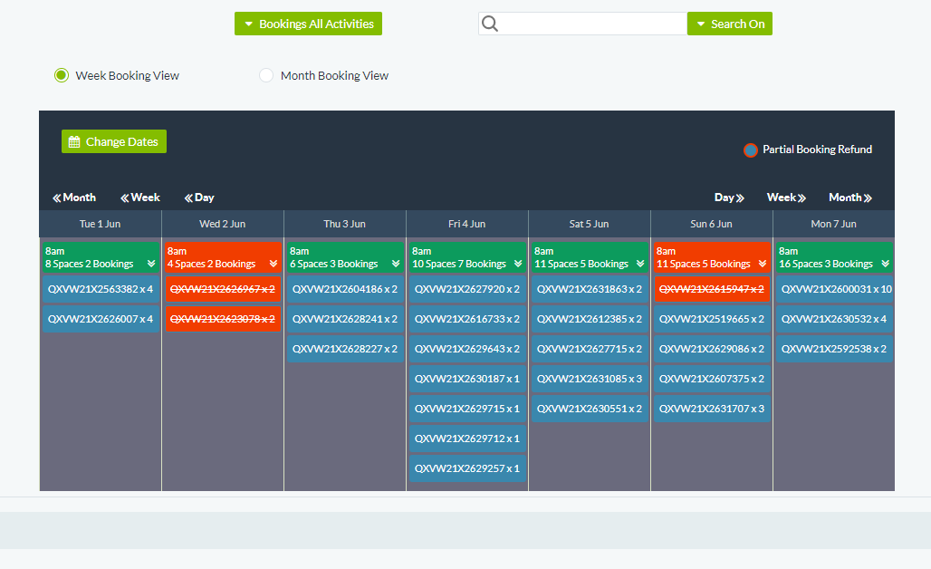 Operator console on book me australia