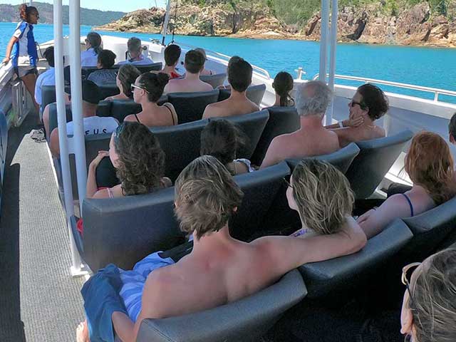 guest seats on the tour boat