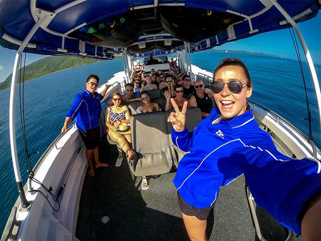 The crew onboard ZigZag Whitsundays Day Tour