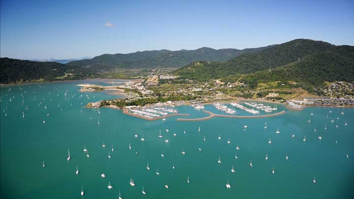 Aerial picture of airlie beach