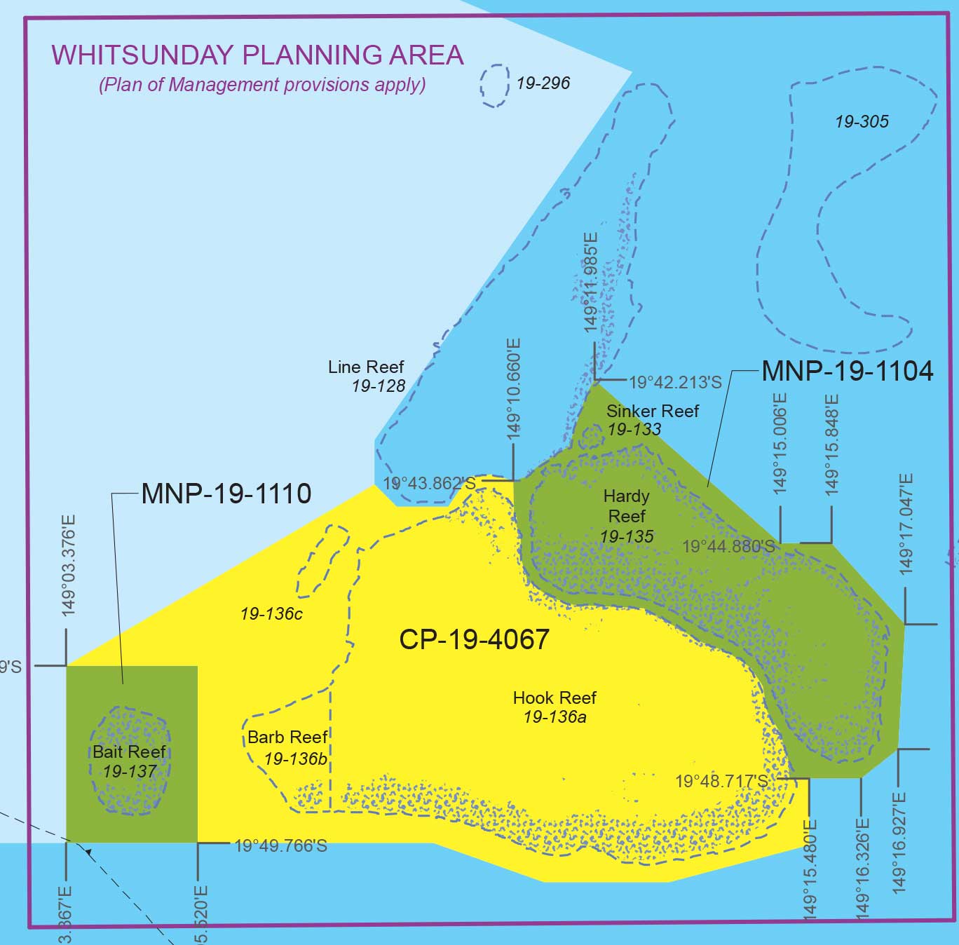 Heart reef whitsundays zoning map