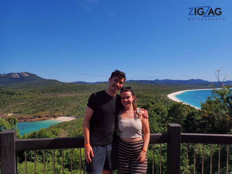 Guests from zigzag whitsundays at the south whitehaven lookout