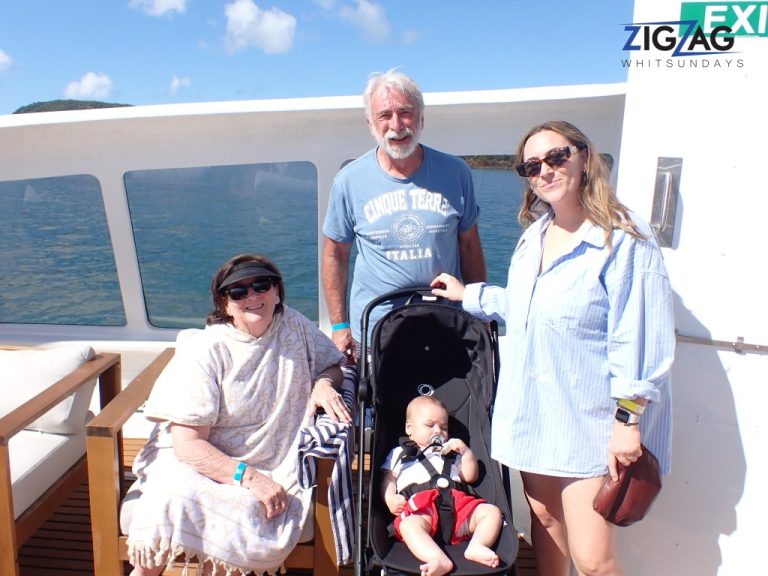 Travelling with children on zigzag whitsundays (10) (medium) Infant in pram onboard super flyer
