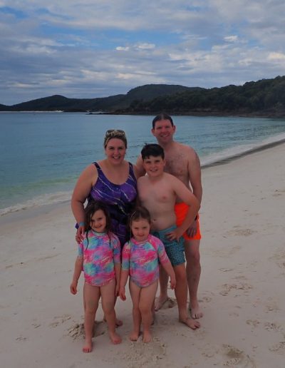 Family at whitehaven beach