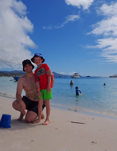 Building sandcastles at whitehaven beach