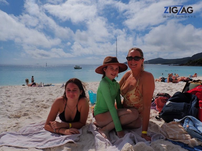 Family at whitehaven beach